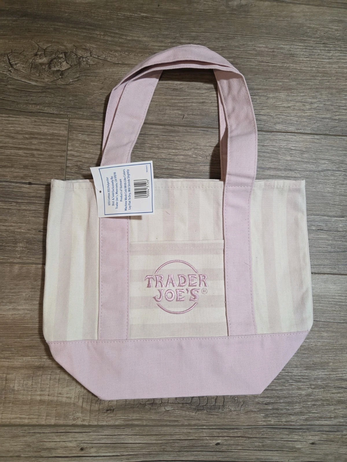 Trader Joe’s Mini Pastel Stripe Tote Bag 2026 Limited Edition (Set of 4)