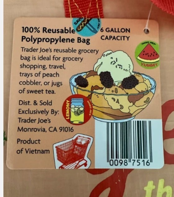 Trader Joes Georgia State Reusable Tote Bag Set Peach Theme Limited Edition New