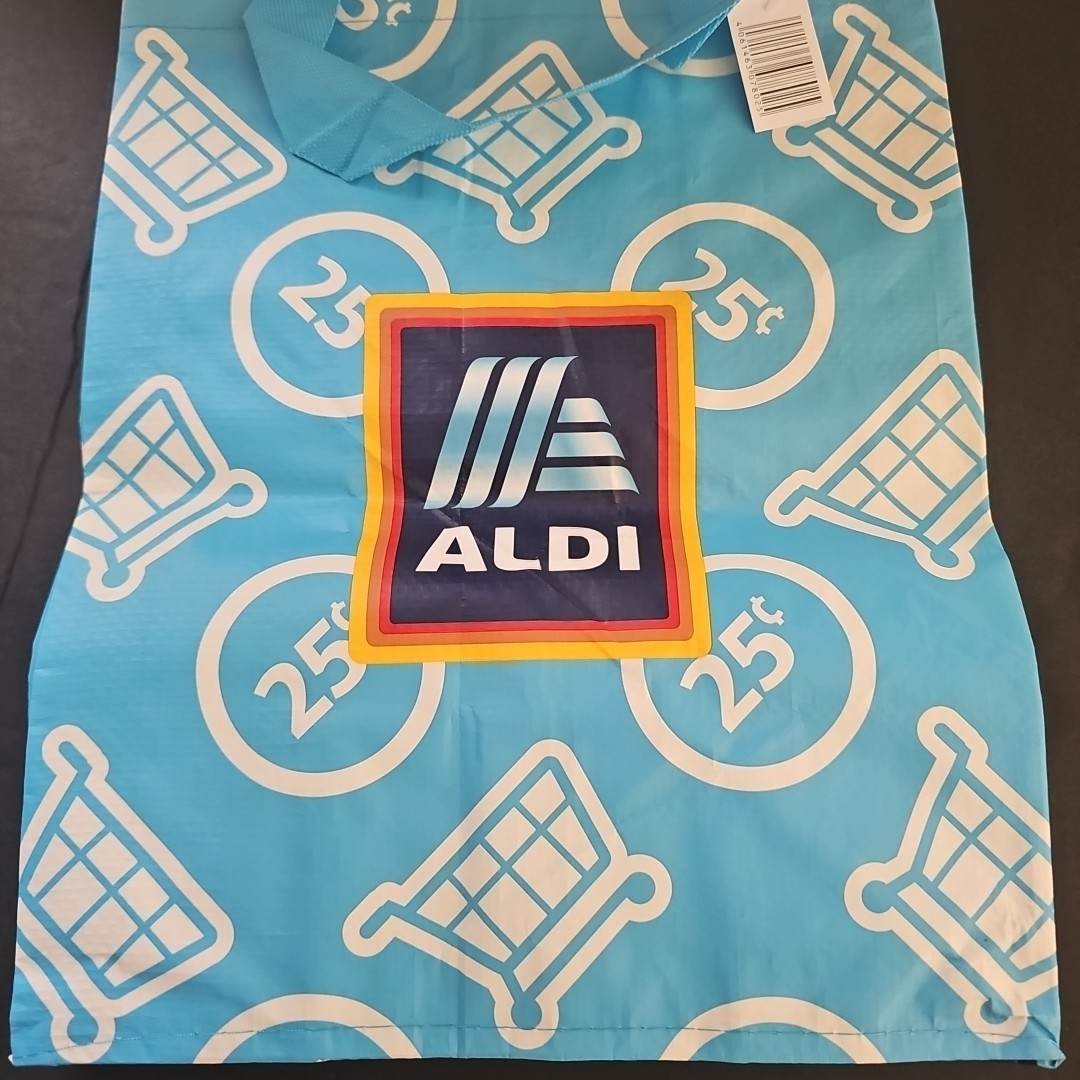 ALDI Reusable Tote Shopping Bag 25 cents Shopping Carts New with Tag 7x12x14″
