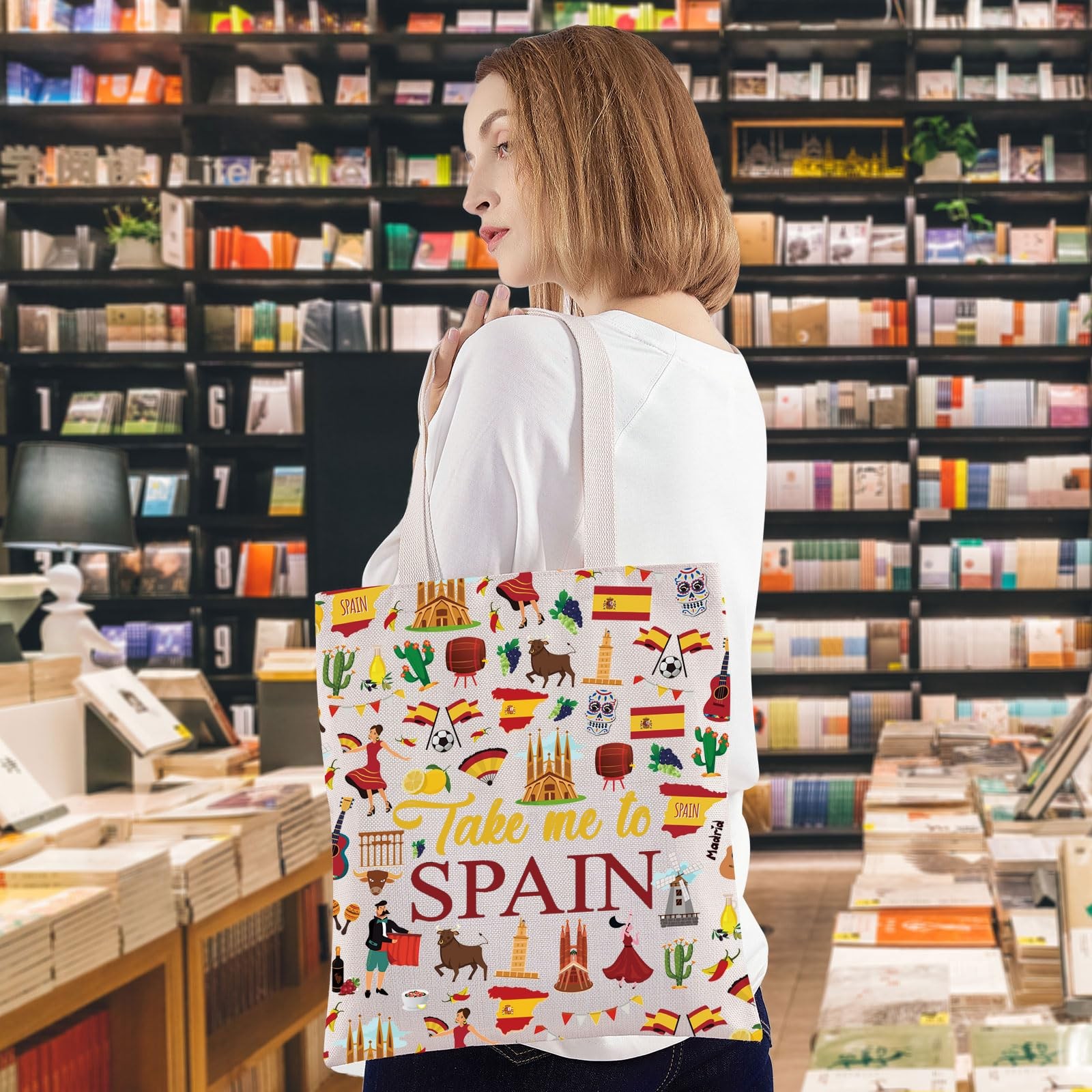 WZMPA Spain Travel Cosmetic Bag Spanish Souvenir Gift Take Me TG