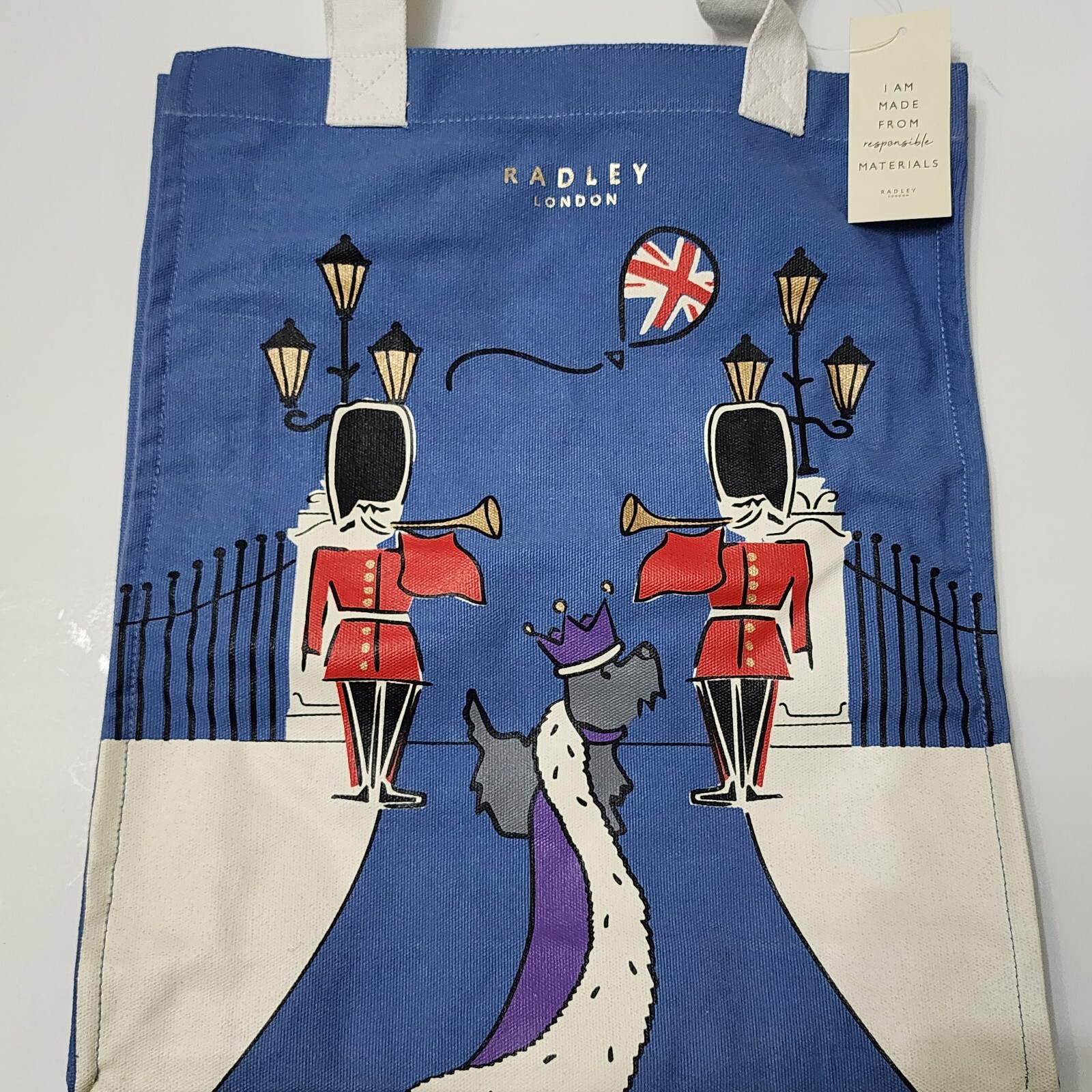 Radley London King Charles III Coronation Blue Bag 2023 Dog Terrier Bunting