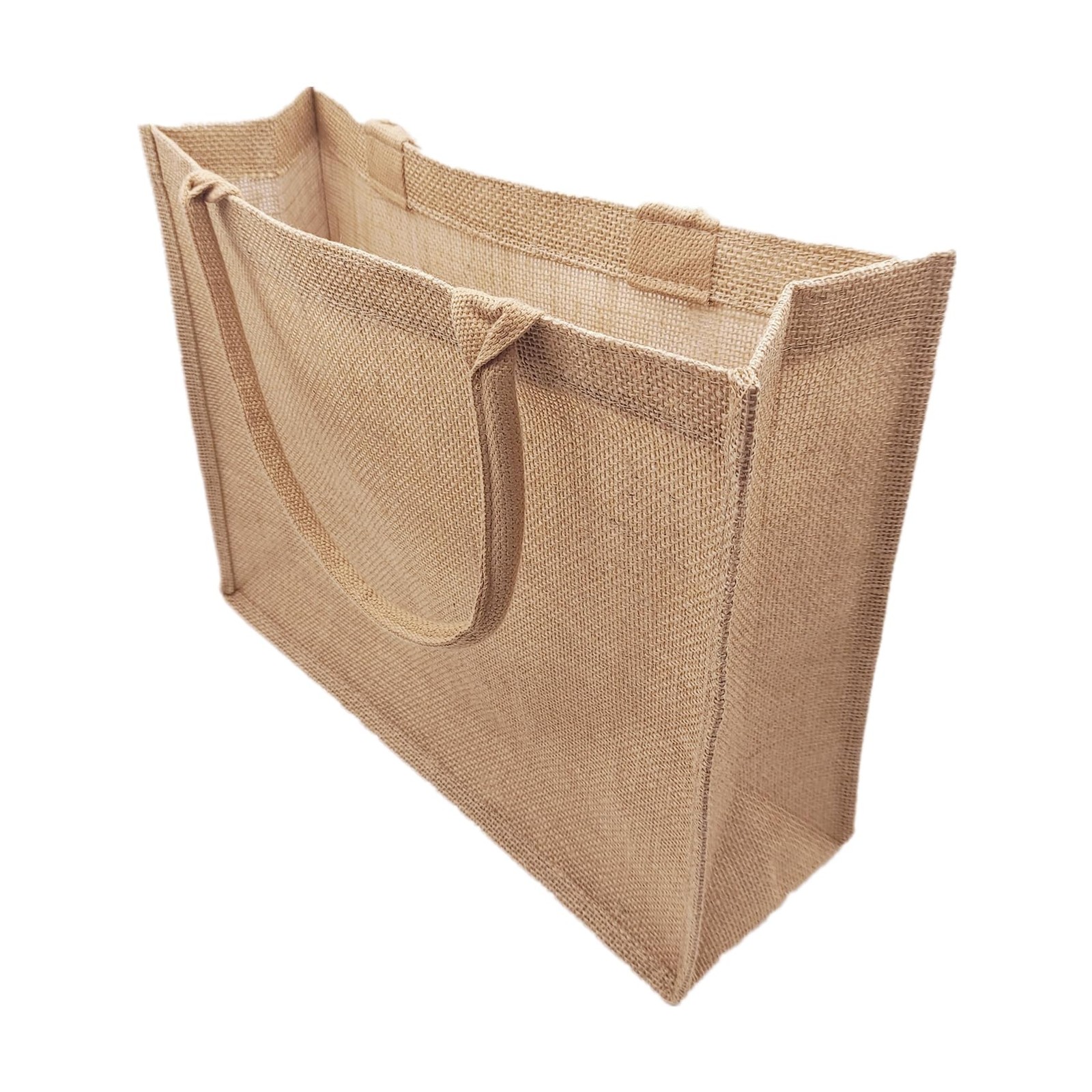 6 Pack Jute Tote Bag Reusable Burlap Beach Rounded Handles 15.4×12.2×5.9