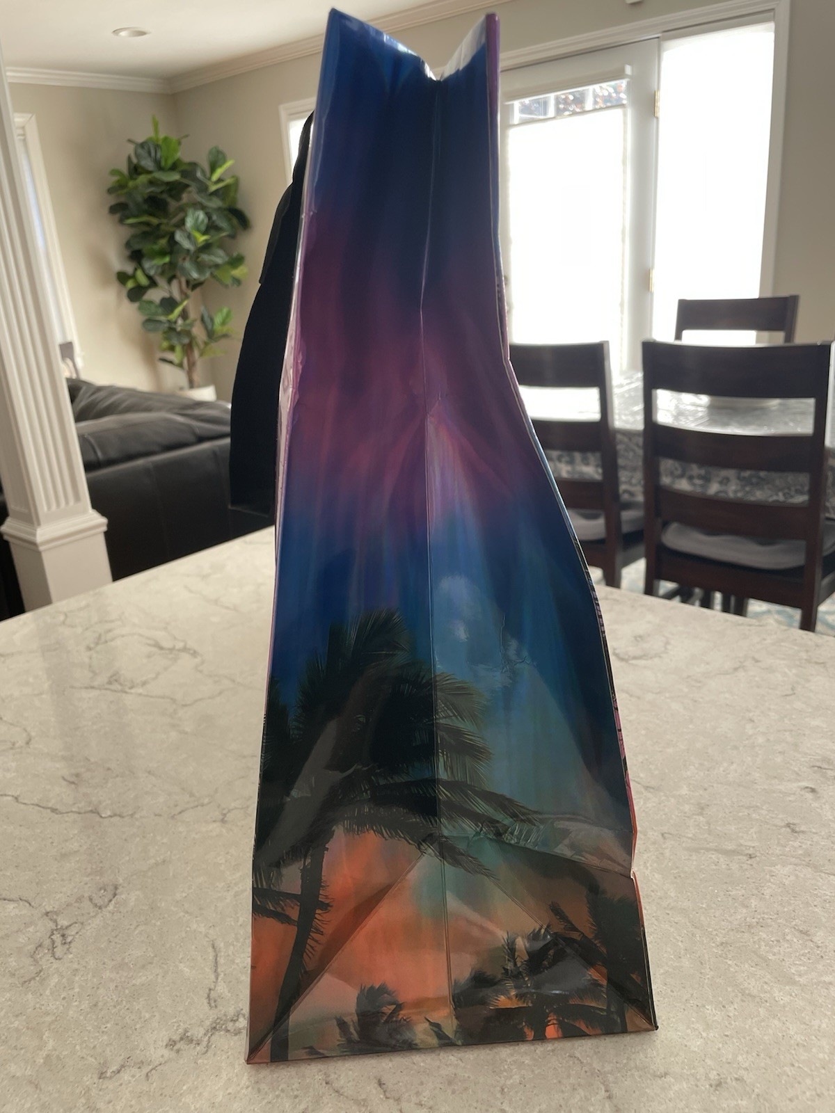 Gucci Palm Tree Multicolor Hologram Foldable Reusable Shopping Bag 26x7x18 in