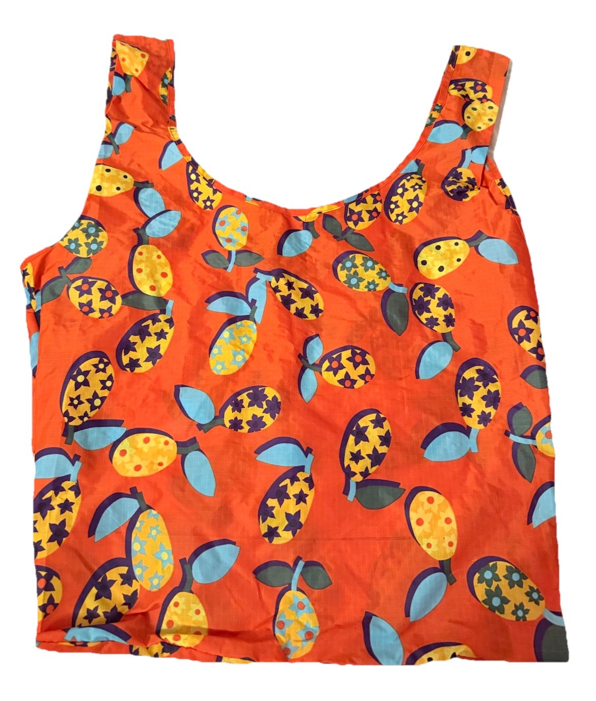 Baggu STANDARD BAG in Kumquat Collage Recycled Nylon, SOLD OUT + RARE!