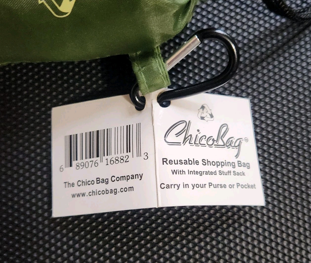 ChicoBag Original Compact Reusable Grocery Bag Tote – Attached Pouch & Carabiner