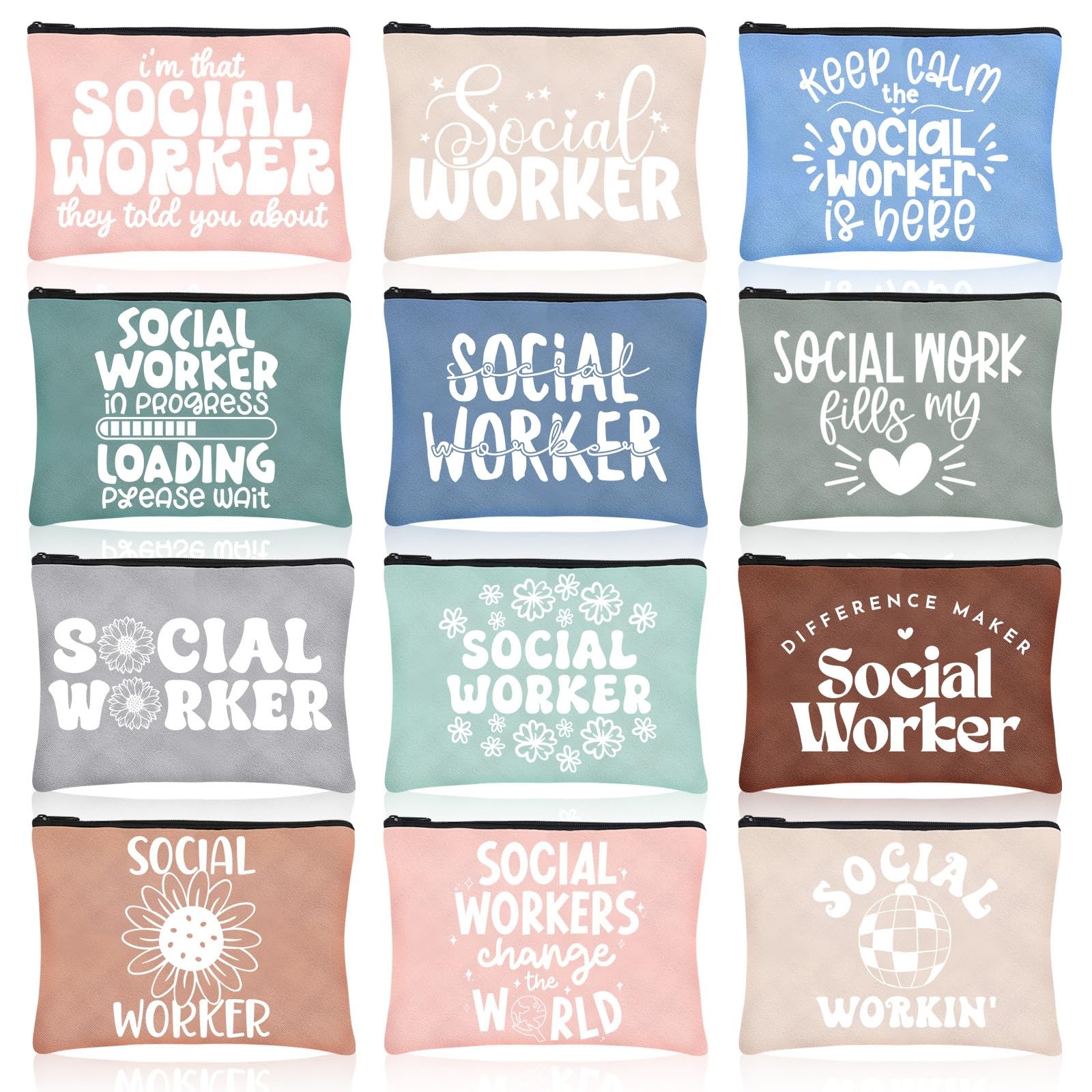 Abbylike 36 Pcs Social Worker Appreciation 7.87 x 5.12 inches, Muted Colors