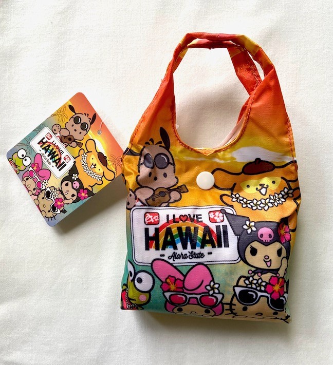 HELLO KITTY & FRIENDS HAWAII REUSABLE SHOPPING BAG FOLDABLE TOTE