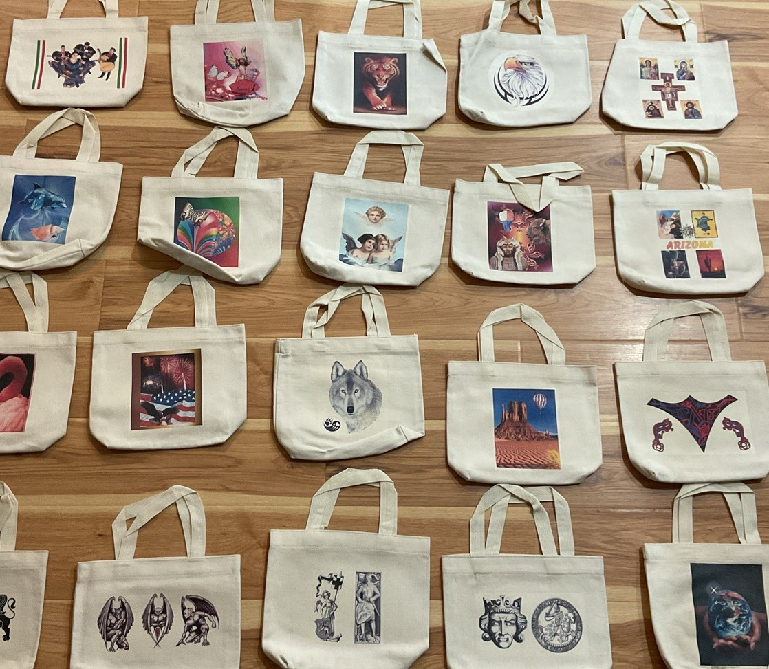 Canvas Tote Bags – Random Assortment of – 10” Bags (4 Bags Each)