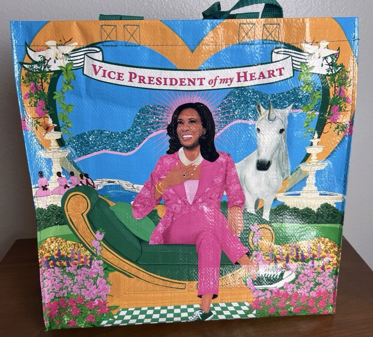 KAMALA HARRIS TOTE Shopping BAG 15 X 15 “VICE PRESIDENT of my Heart” Plastic