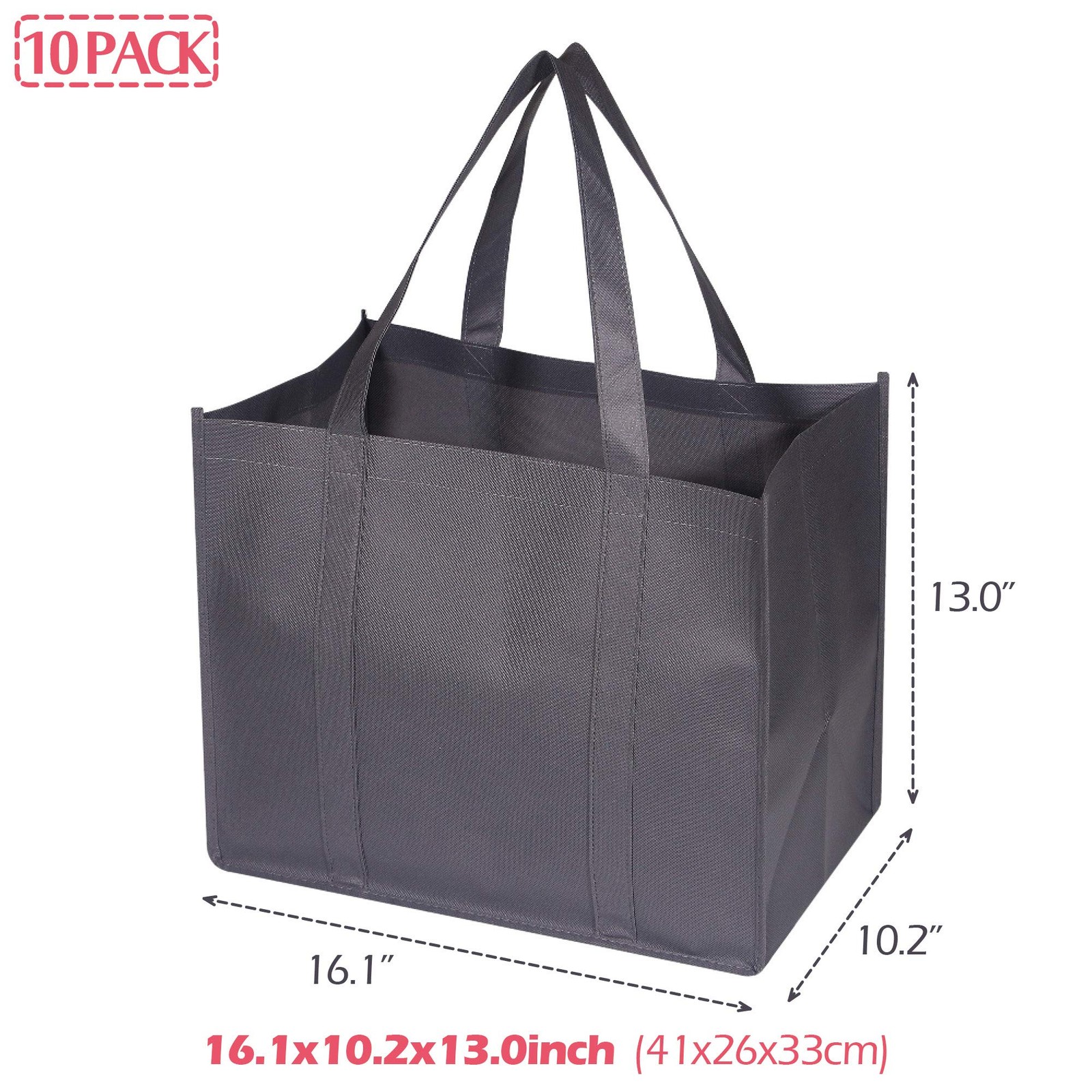 10 Pack Reusable Grocery Bags Extra Large Super Strong Heavy Duty Shopping To…