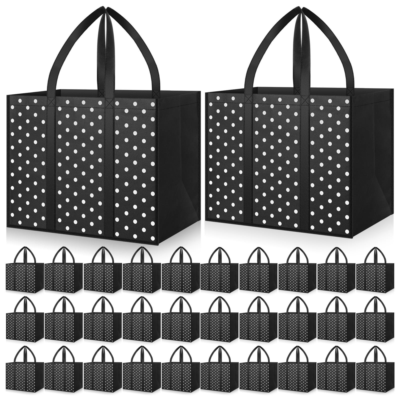 Hillban 30 Pack Reusable Grocery Bags Bulk Heavy Duty Large Shopping Bags Was…