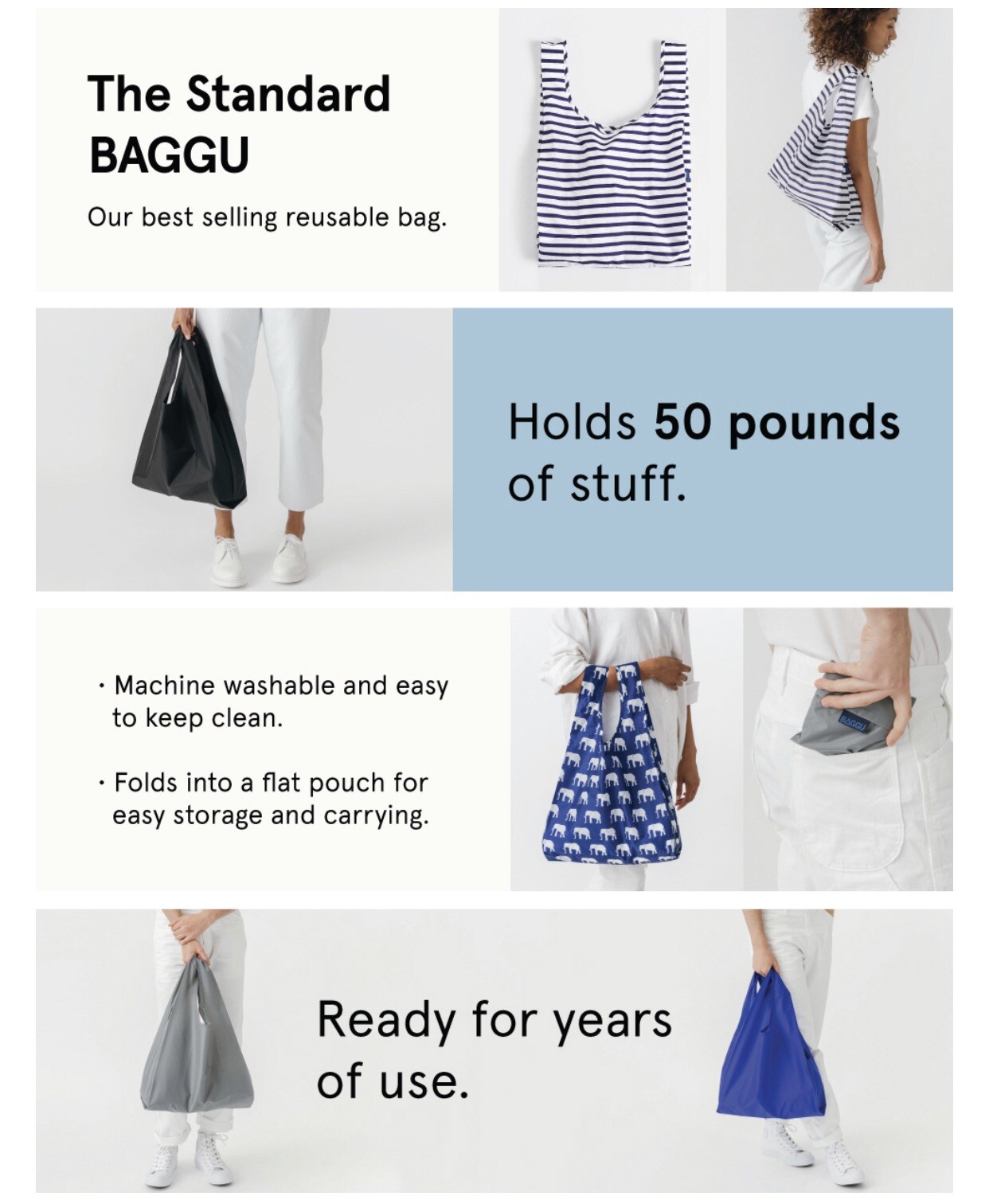 BAGGU Custom Standard Size Reusable Bag – NWT