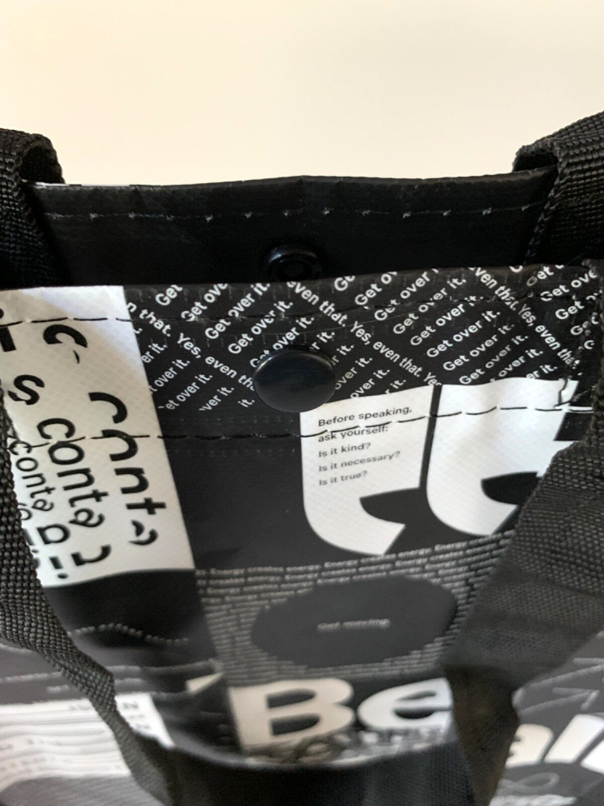 Lot of 2 Lululemon Reusable Shopping Bags 1) Red 1) Black with Snap / Handles