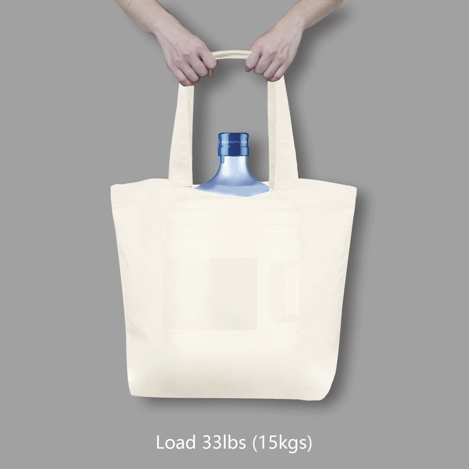 TOPDesign 6-Pack Super Strong Large 12oz Cotton Canvas Tote Bags, Reusable Gr…