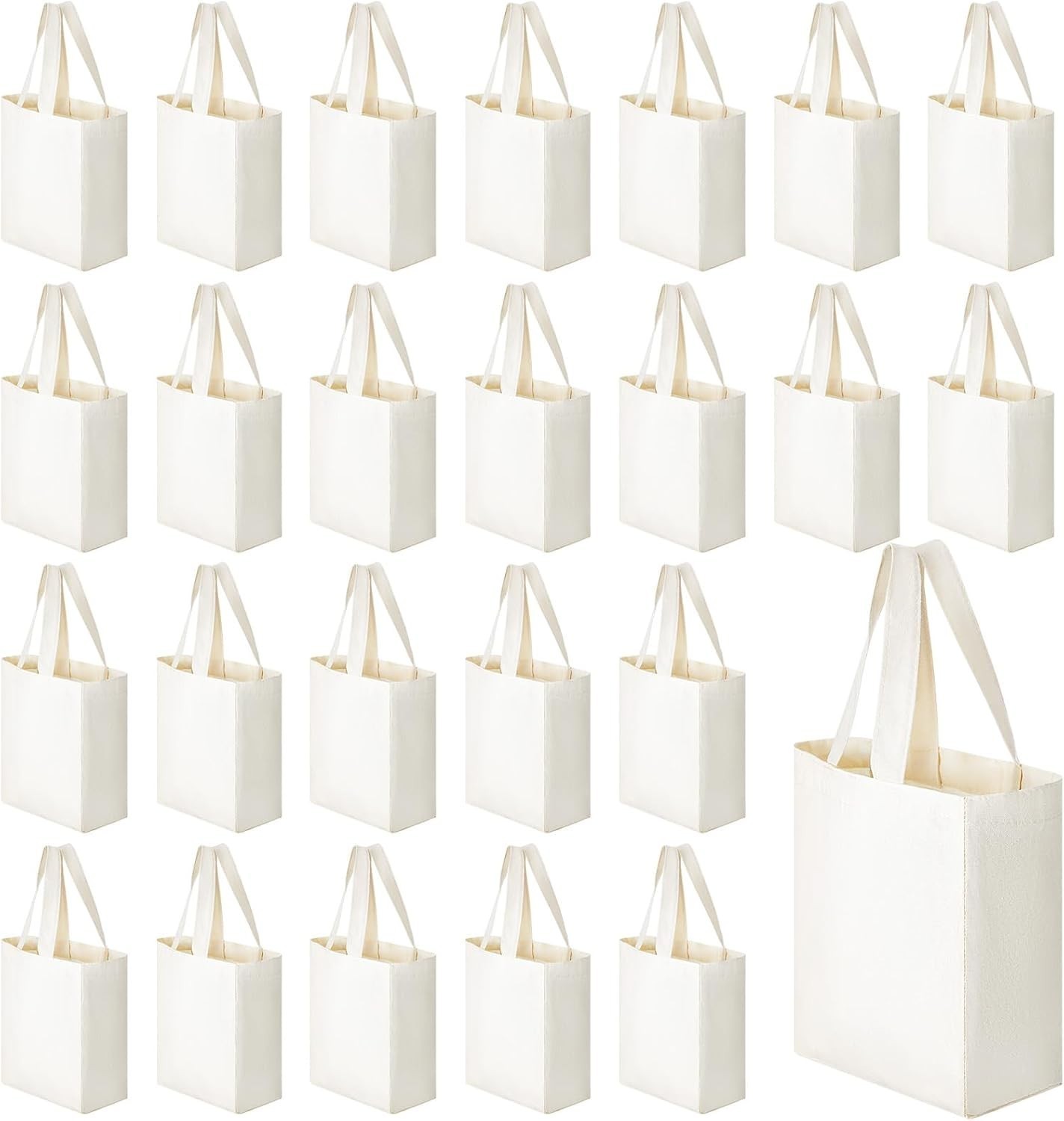 24 PC Mini Tote Bag Sublimation Blank Canvas Tote Reusable Grocery Bags DIY