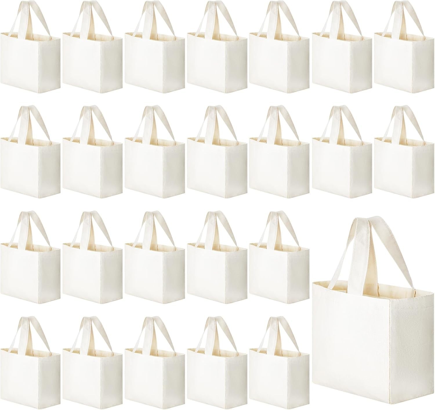 24 PC Mini Tote Bag Sublimation Blank Canvas Tote Reusable Grocery Bags DIY