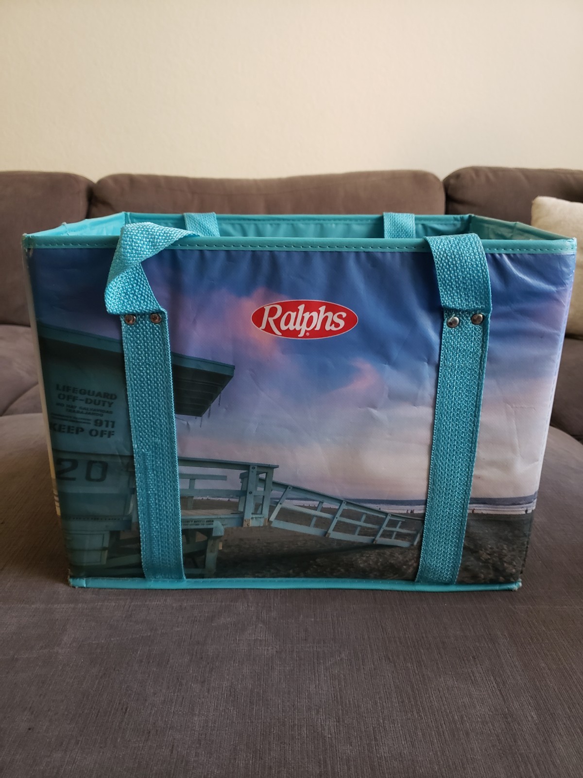 RARE! Set Of 2 Ralphs Grocery Supermarket Reuseable Shopping Totes – Beach…