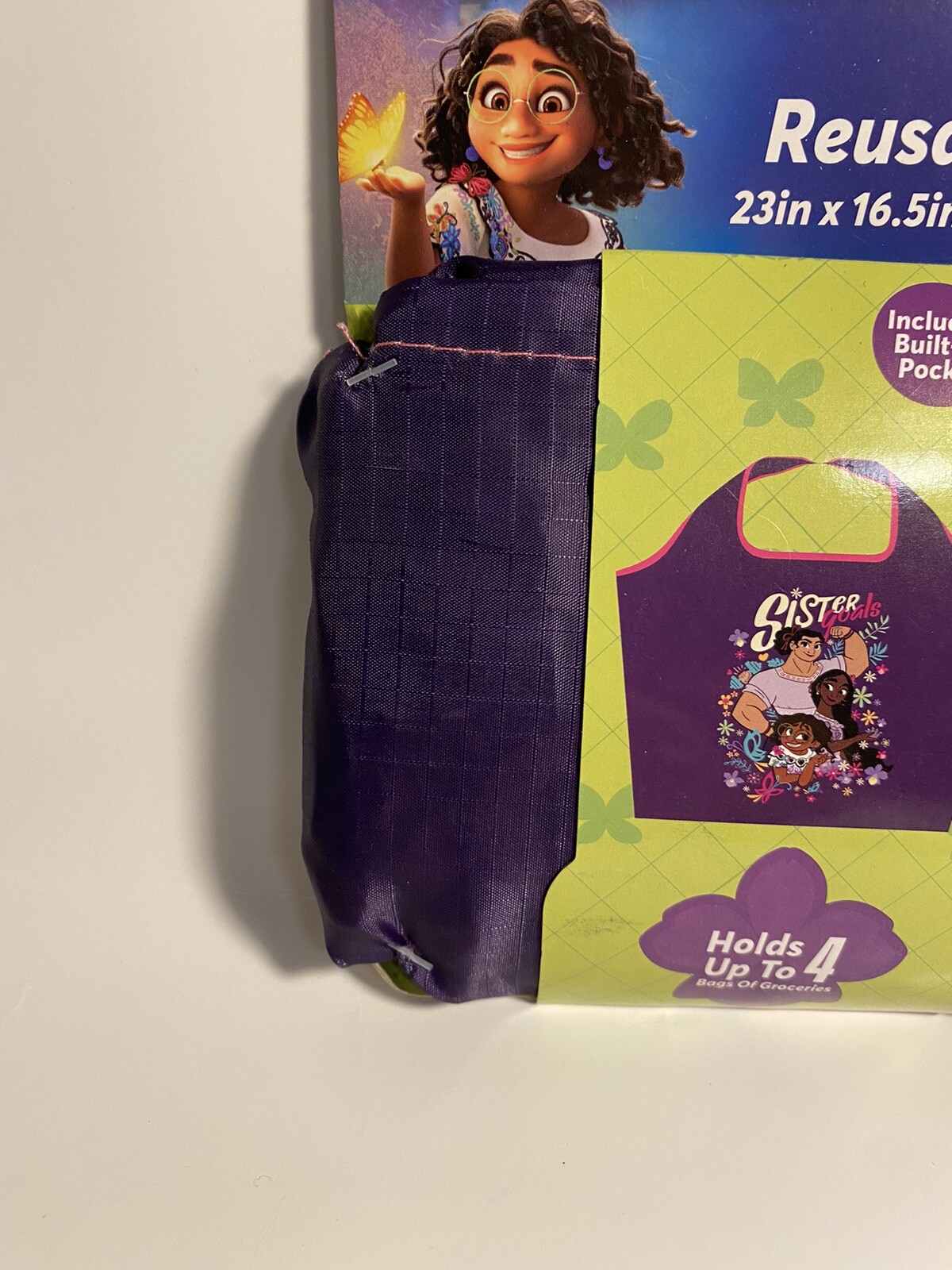 2022 Disney Encanto Sister Goals Reusable Bag Holds 4 Bags Groceries rare