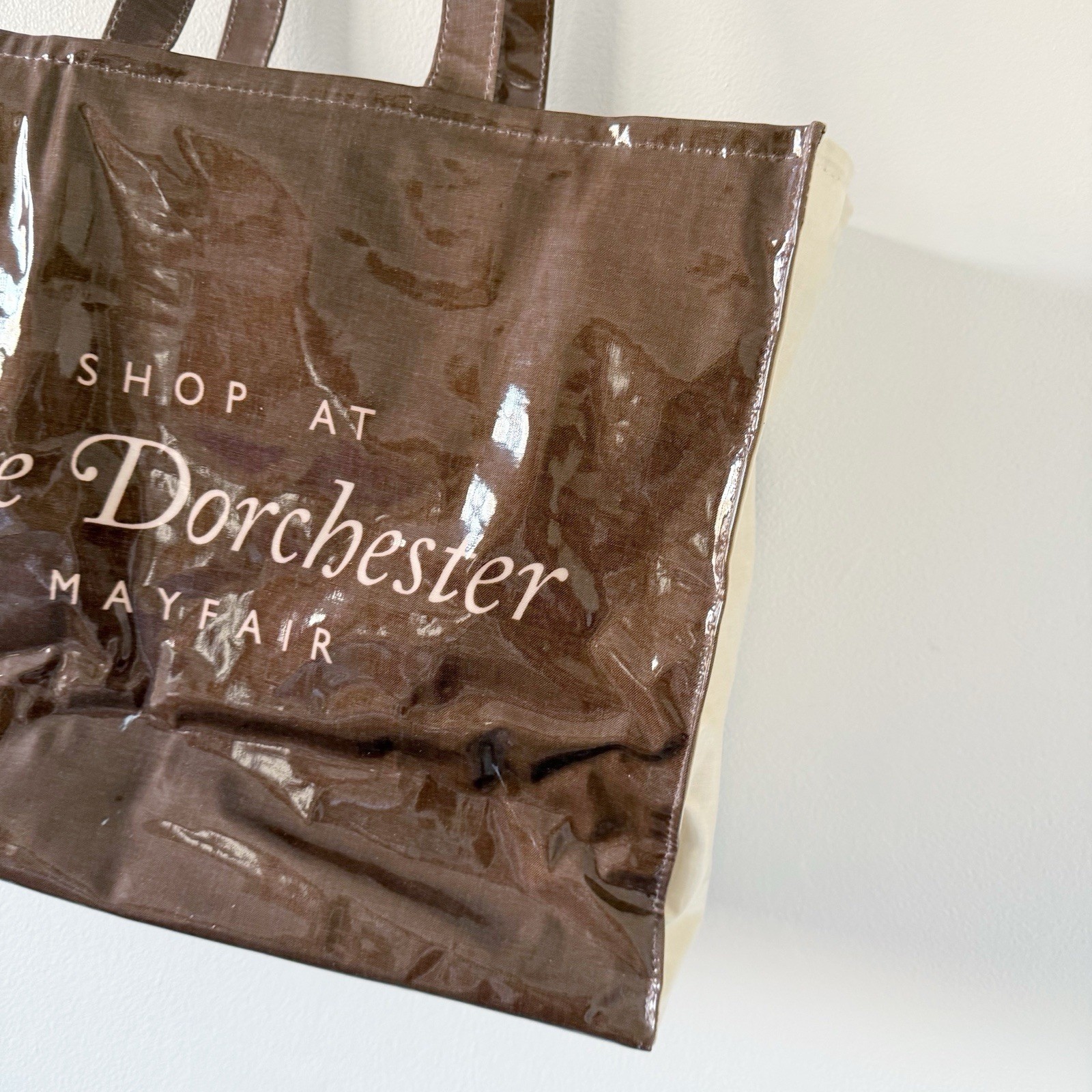 Vintage The Dorchester Hotel Mayfair London Shiny Tote Shopping Bag Reusable