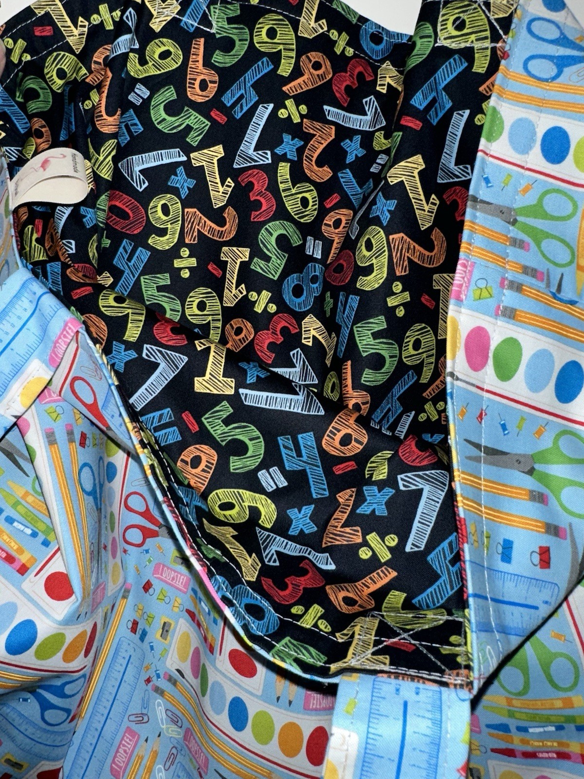 School Supplies Teacher Gift Handmade Reversible Washable Tote Bag Or Lap Top