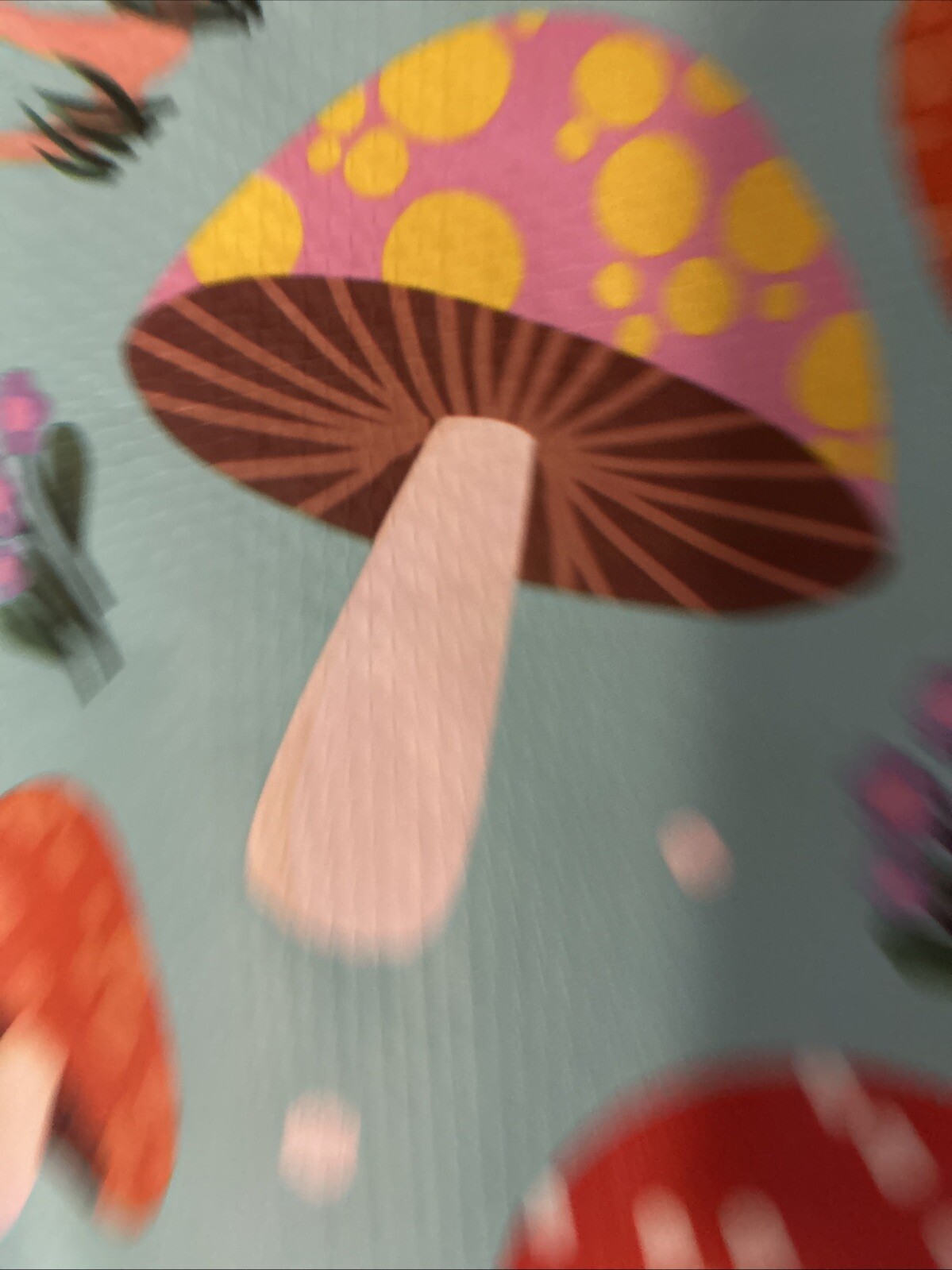 Marshall Eco Recycled Hugh Tote Graphics Mushrooms GiftTravel ,Storage,Grocery