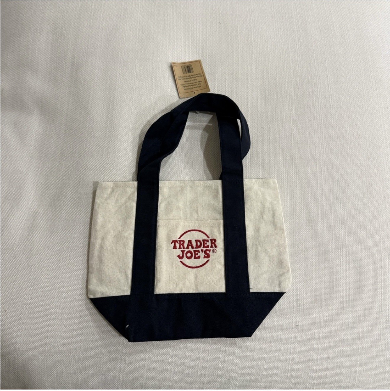 Trader Joes Dark Blue Mini Tote Bag