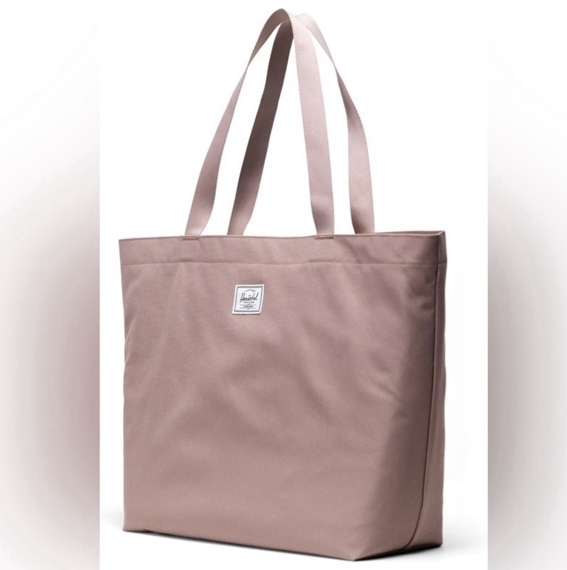 Herschel Mica Reusable Tote Shopping Bag Pink Zip Top