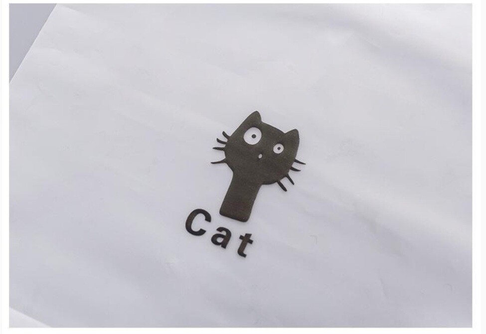 10× PC Cat Print Transparent Drawstring Frosted Plastic Gift Storage Travel Bag