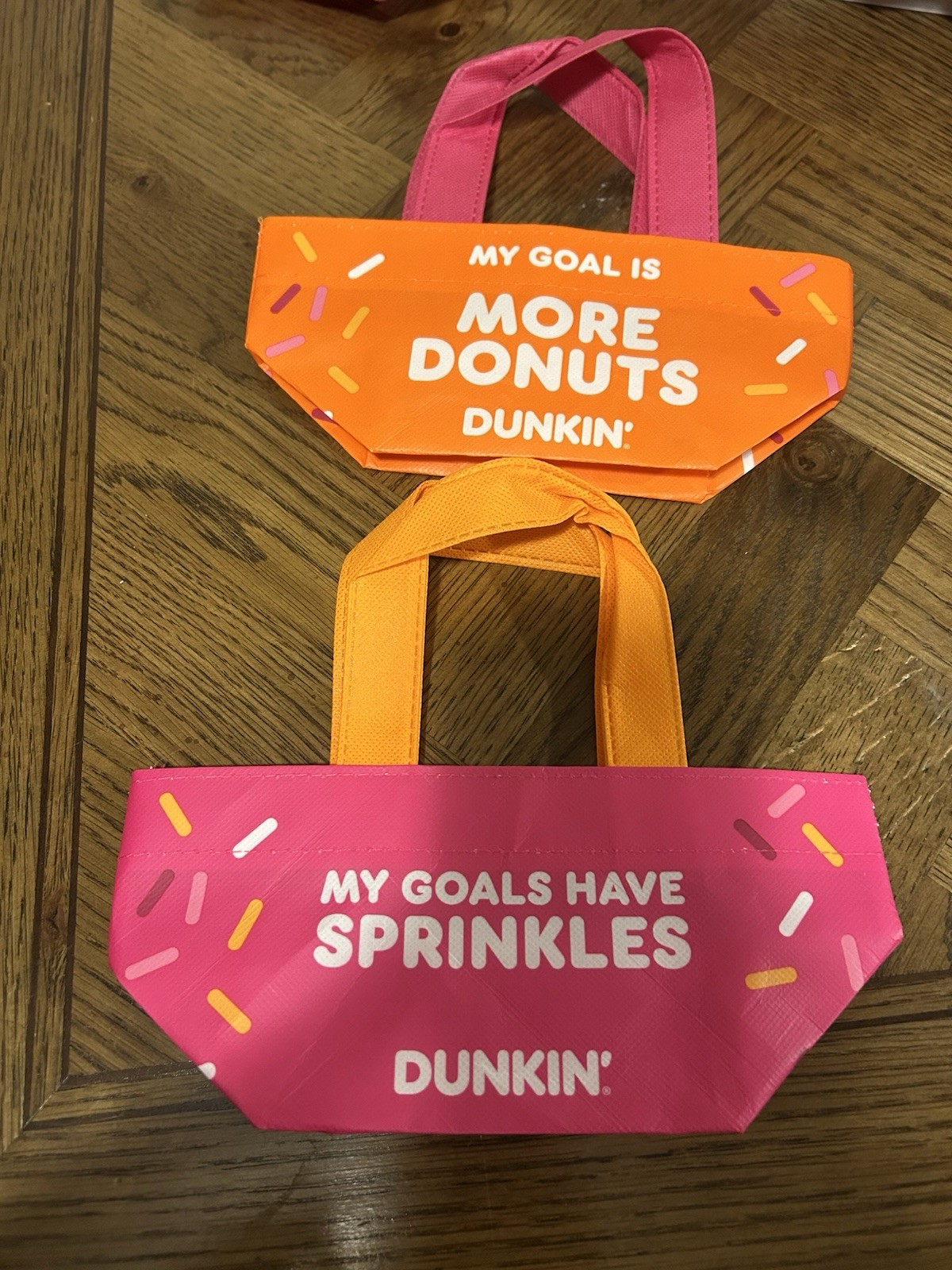 Viral Dunkin’ Donuts Mini Reusable Tote Bags – Set of 2