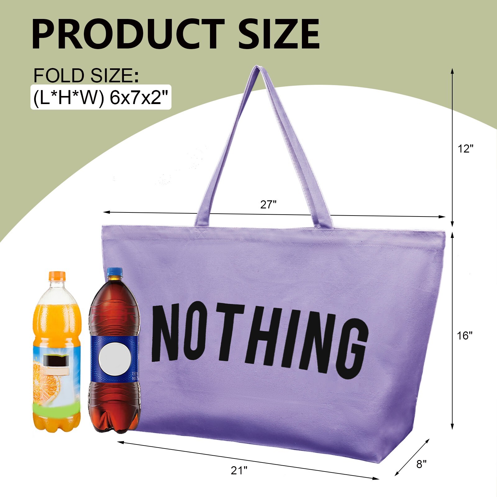 Heavy Duty Reusable Cotton Canvas Grocery Tote Bags , Large Bag for Shopping
