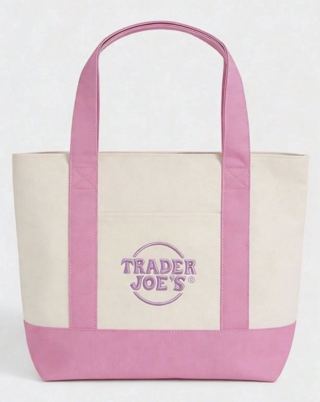 Trader Joe’s Mini PINK Canvas Tote Bag NWT Spring launch AUTHENTIC w/ tag