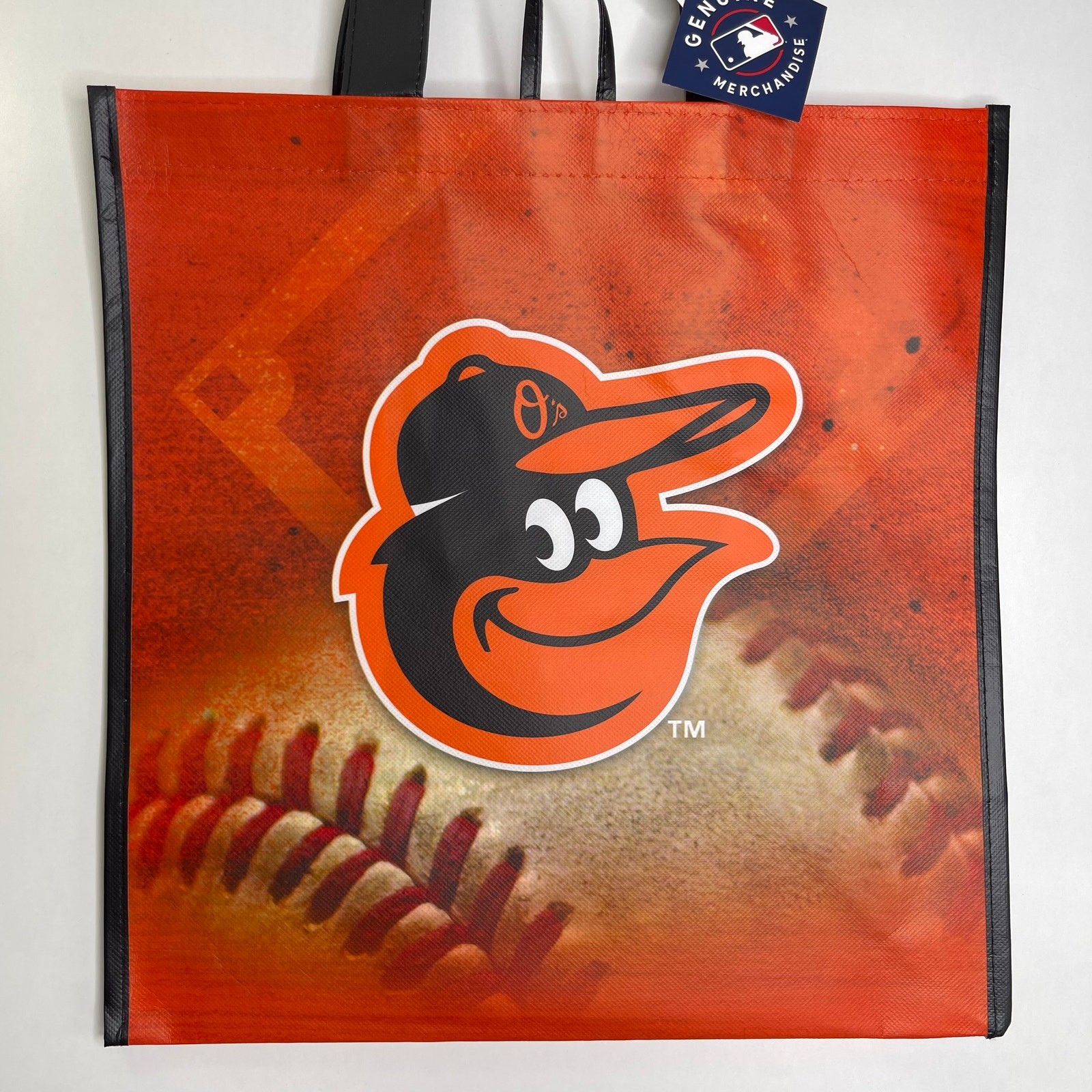 Baltimore Orioles Baseball Orange + Black Reusable Shopping Tote Bag MLB NWT NEW