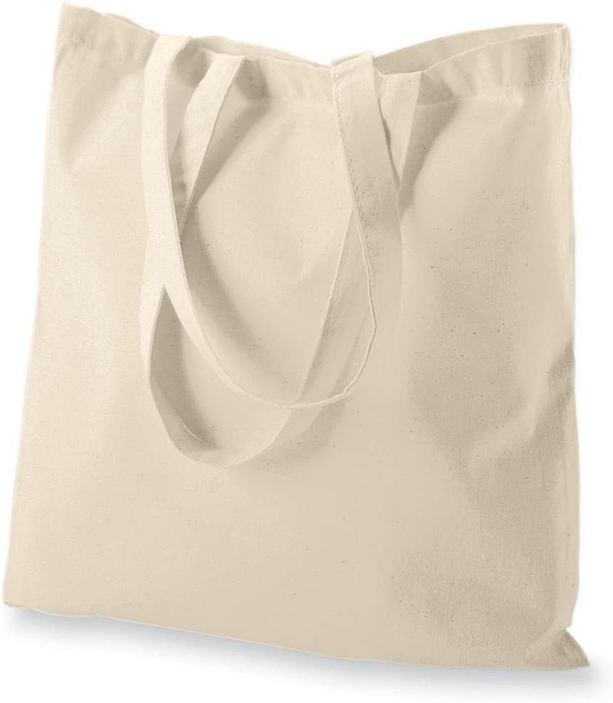 6 Pack Economical 15″x16″ Cotton Tote Bag, Lightweight Reusable Grocery Shopp…