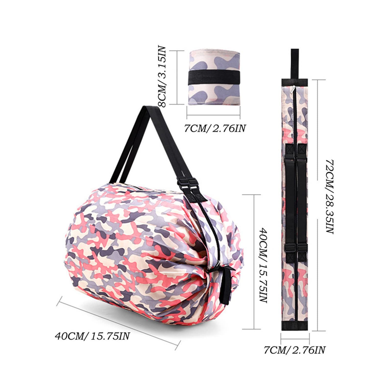 Portable Foldable Shopping Bag Multipurpose Travel Shoulder Bag Leopard