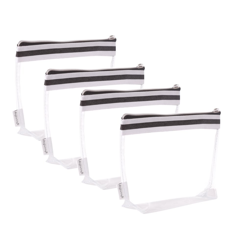Augbunny Multi-purpose Waterproof Clear Vinyl Zippered Toiletry Medium,