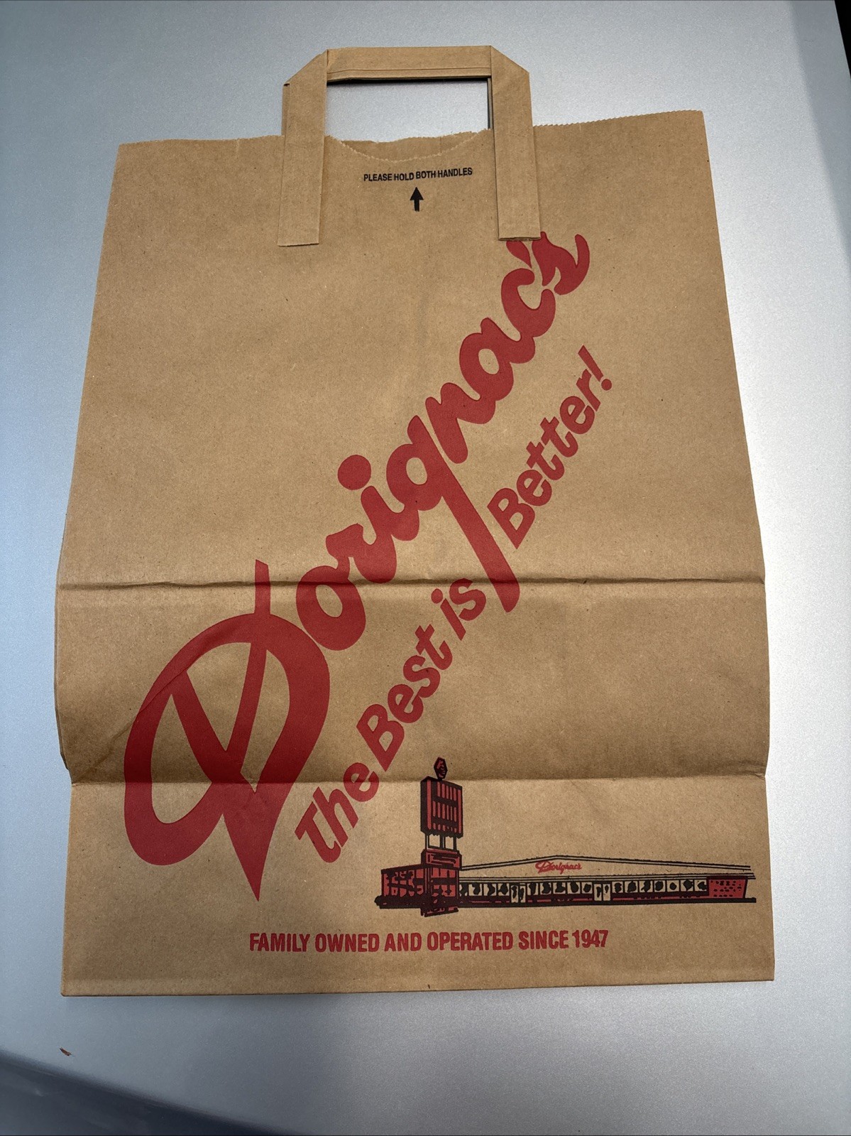 Dorignac’s Food Center Paper Grocery Bags Lot of 10 Flat Bottom Craft• Storage