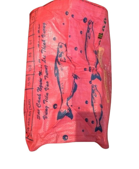 Fair Trade Upcycled Laundry Basket made from Recycled Fish Feed Bags in Cambodia