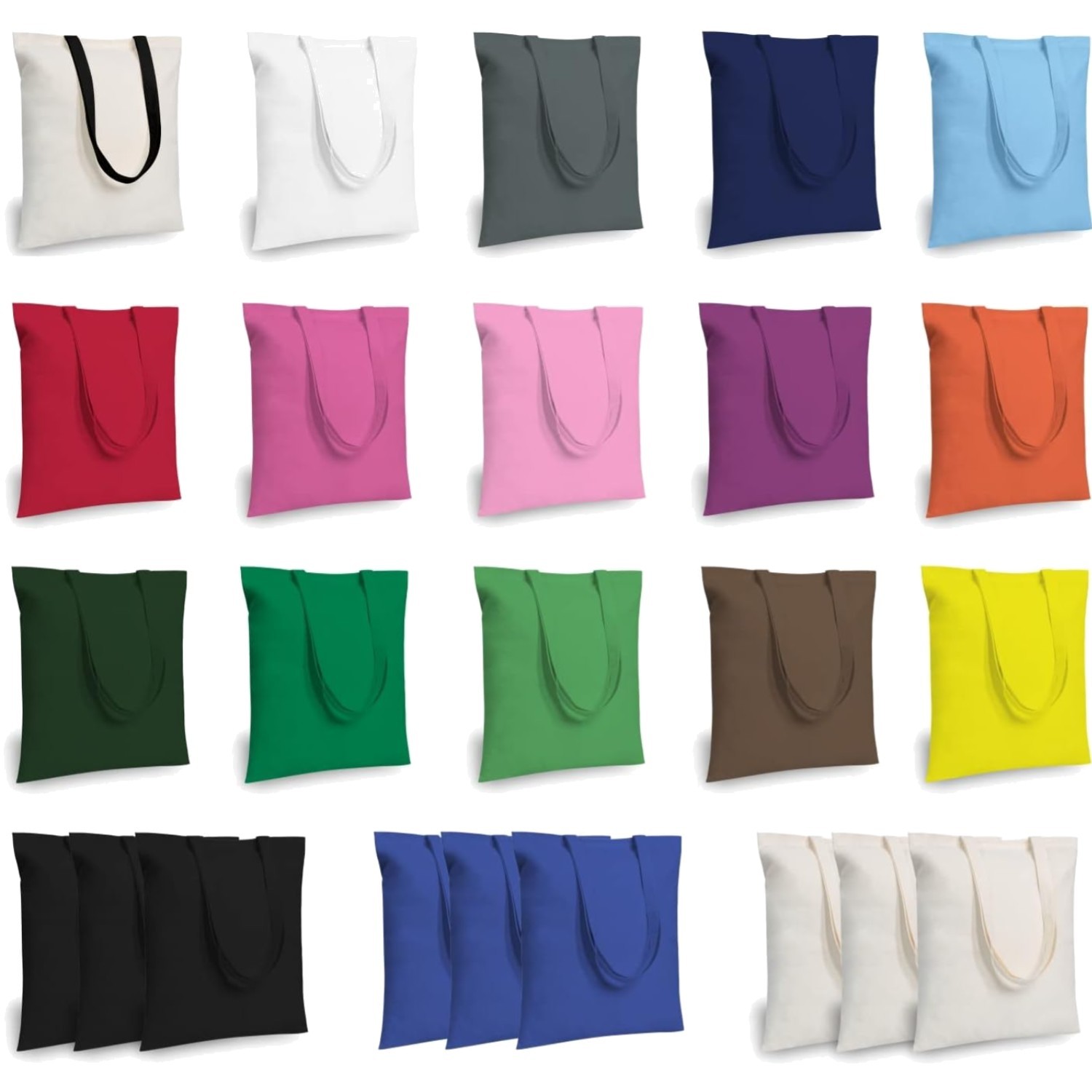 24-Pack Economical 16″x15″ Cotton Tote Bag, Lightweight Medium Reusable Groce…