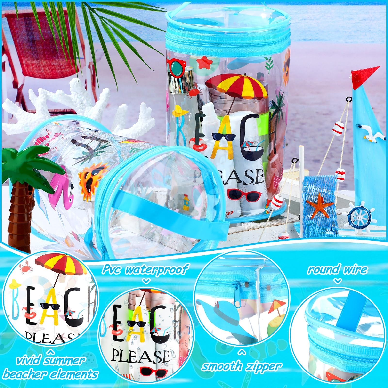 Bulyoou 2 Pcs Beach Gifts Height: 9 inches, Diameter: 5.91 Clear