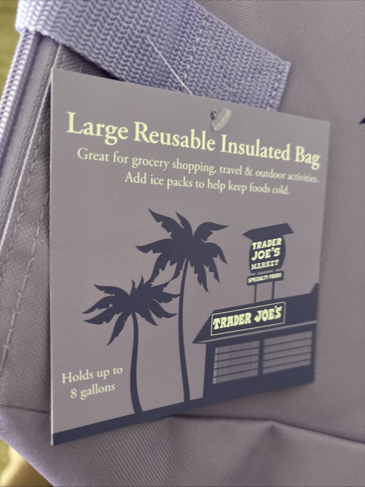 Trader Joe’s 8 Gallons Reusable Bag Cooler Large Insulated Tote Lavender Purple