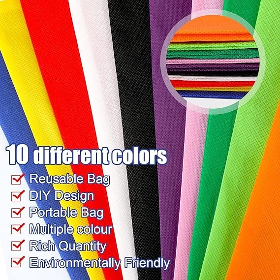 100 Reusable Canvas Tote Bags 15”x16” with Handles – Bulk Pack