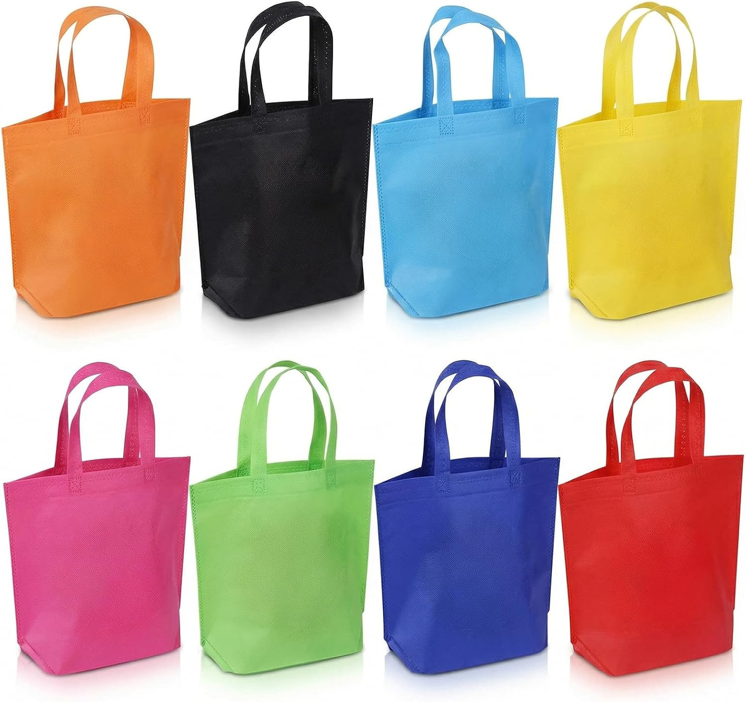 24 Pack Reusable Gift Bag with Handles, 13″ Goodie Treat Bags 8 Colors for Birth