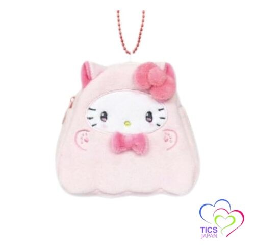 Sanrio Halloween Die-Cut Mini Pouch Kitty Ghost Approx. H11.5 x W12 x D3cm