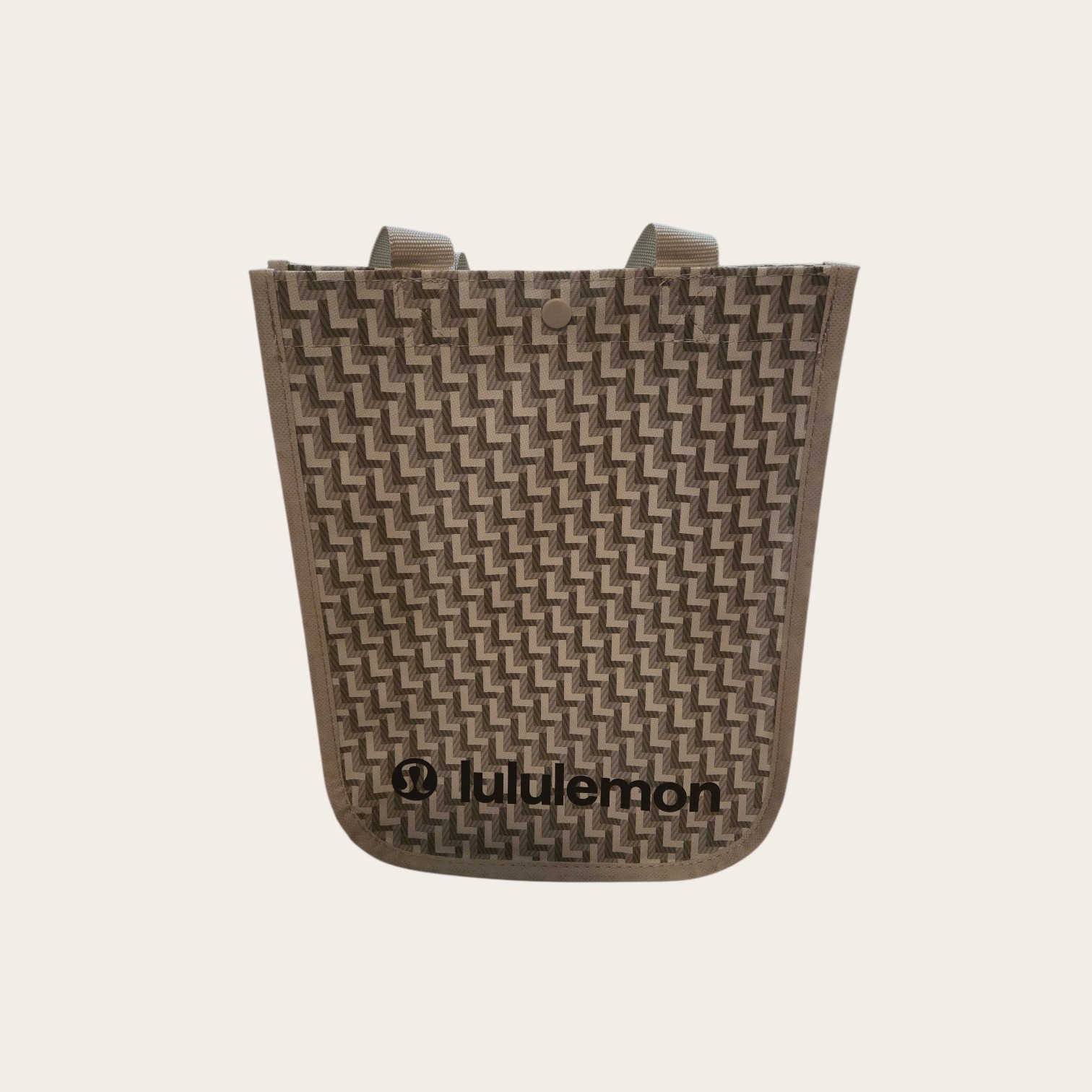 Gray & White Lululemon Shopping Reusable Bag