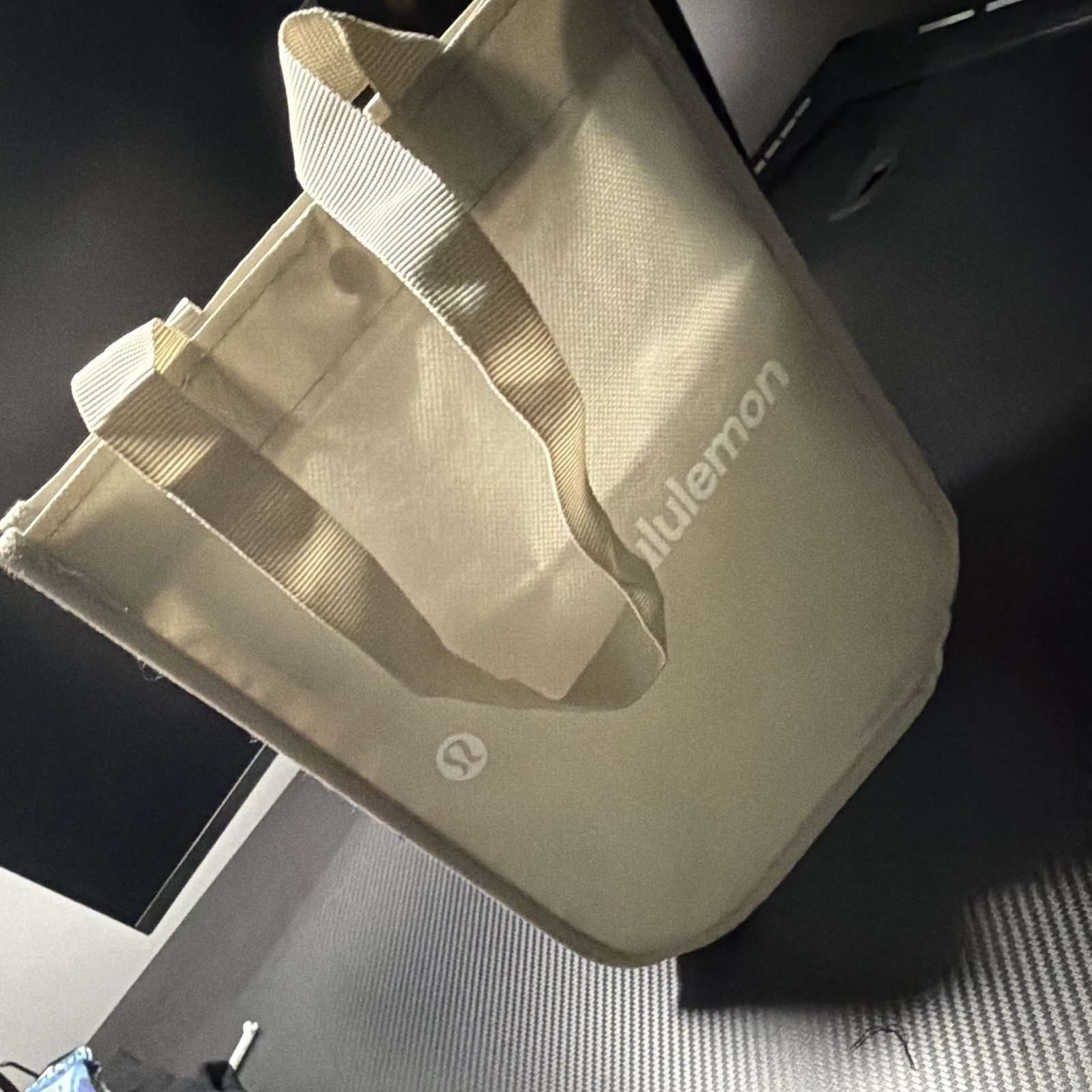 Lululemon beige Reusable Shopping Tote Bag 15cm H, 11-15in L, 6in W
