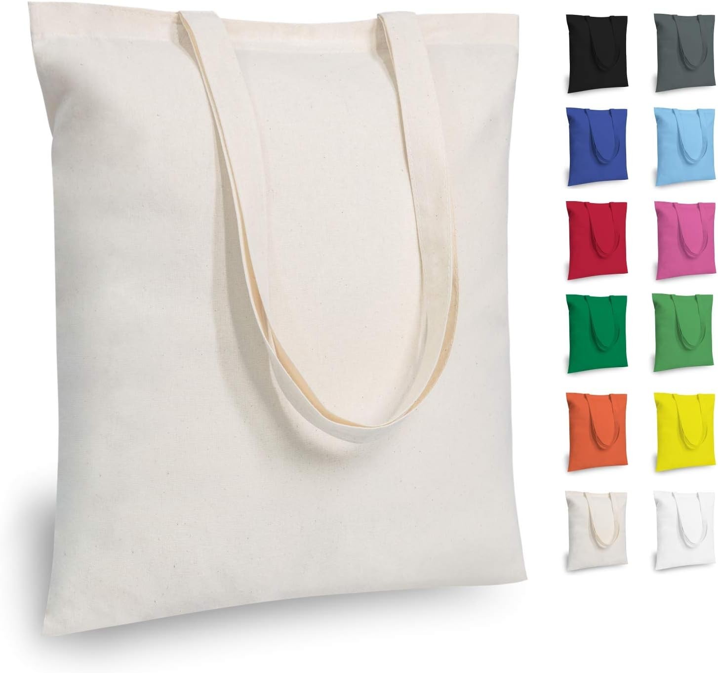 TOP Design 5 | 12 | 24 | 48 | 192 Pack Economical Cotton Tote Bags,