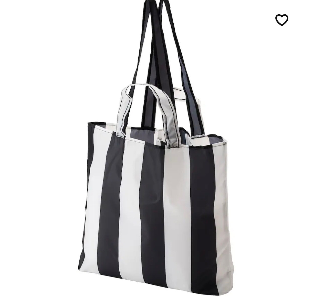 IKEA SKYNKE Black And White Stripped Folds Into It’s Pocket Shopping Tote Bag