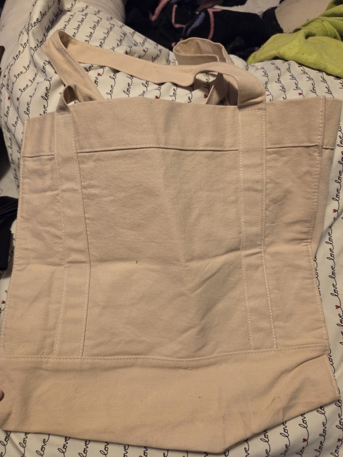 DEMDACO Fly Tote Bag Canvas Butterfly Beige/Multicolor 16x12x12 in