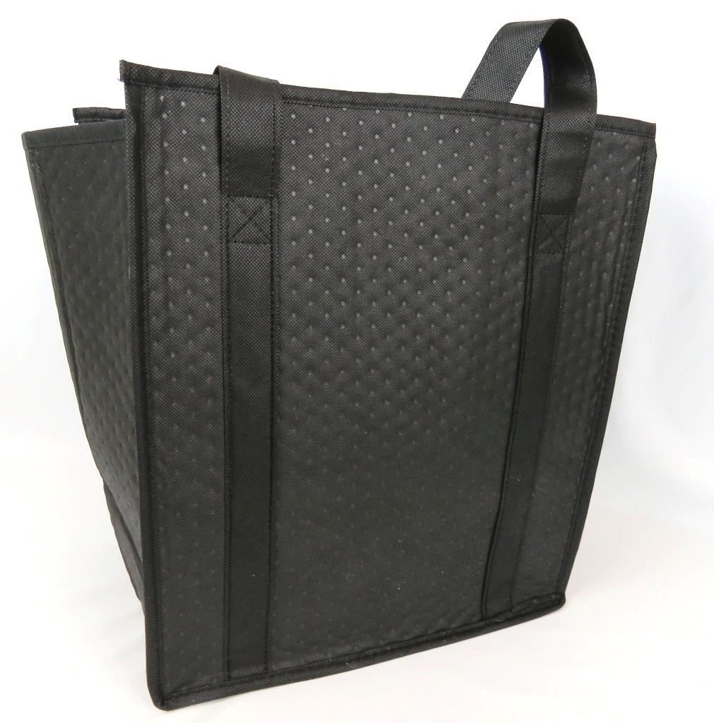 INSULATED Grocery Bag Reusable Large Cooler Shopping Tote BLACK SRF Logo