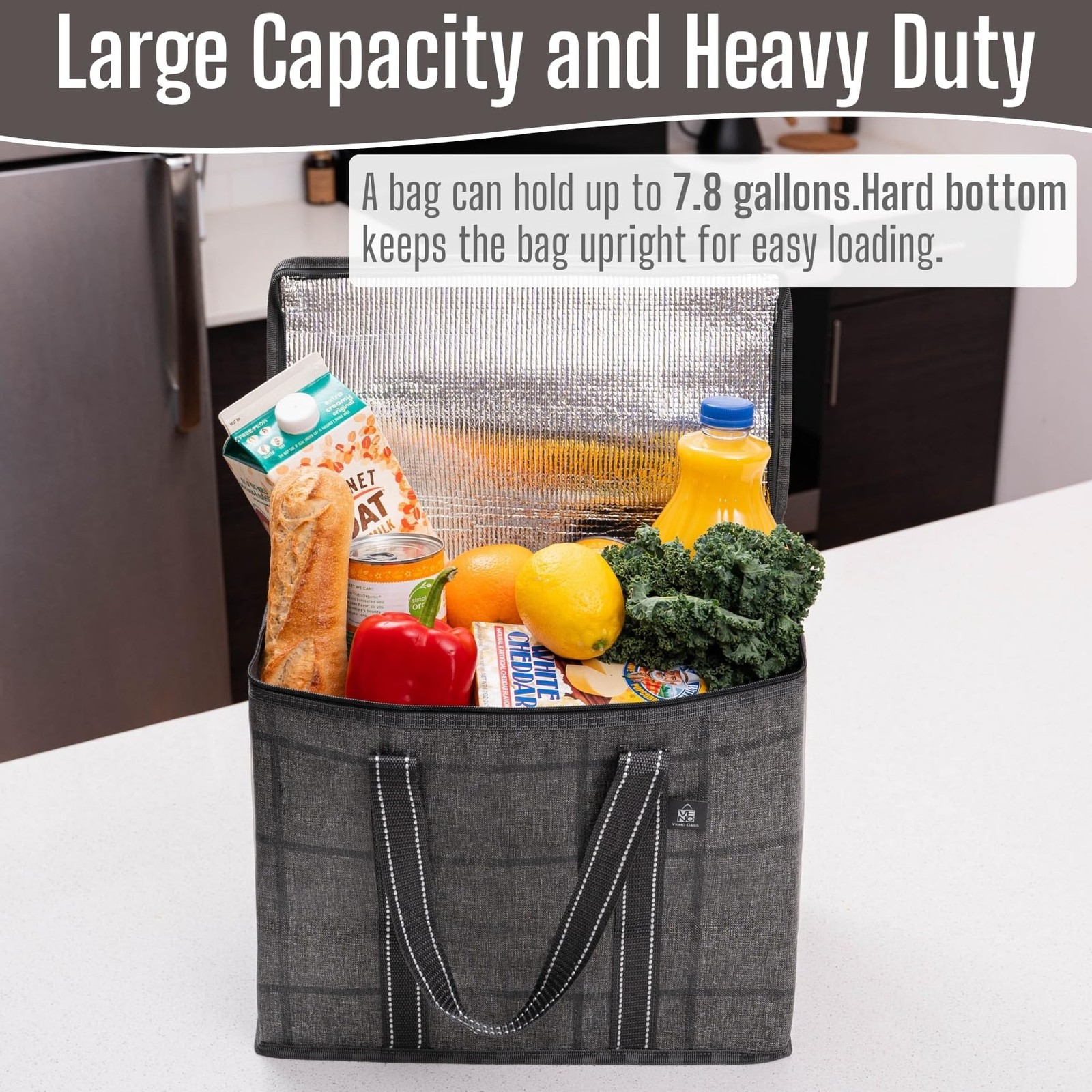 2 Pack Cooler Bag and Insulated Grocery Bags for Food Delivery, Collapsible C…